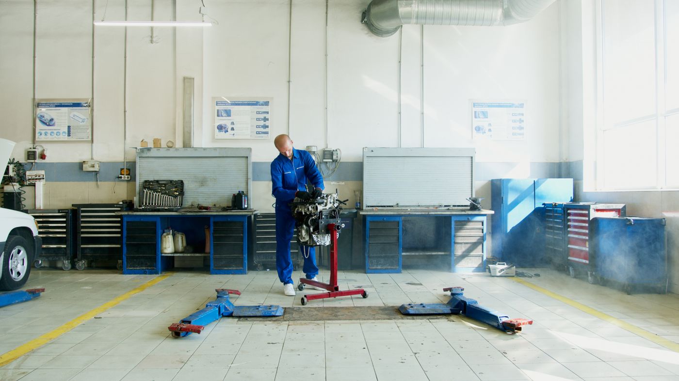 Professional automotive repair workshop